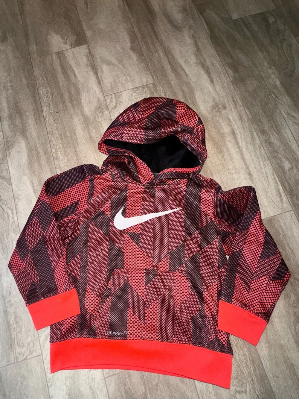 Nike Kids' Orange & Black Graphic Hoodie